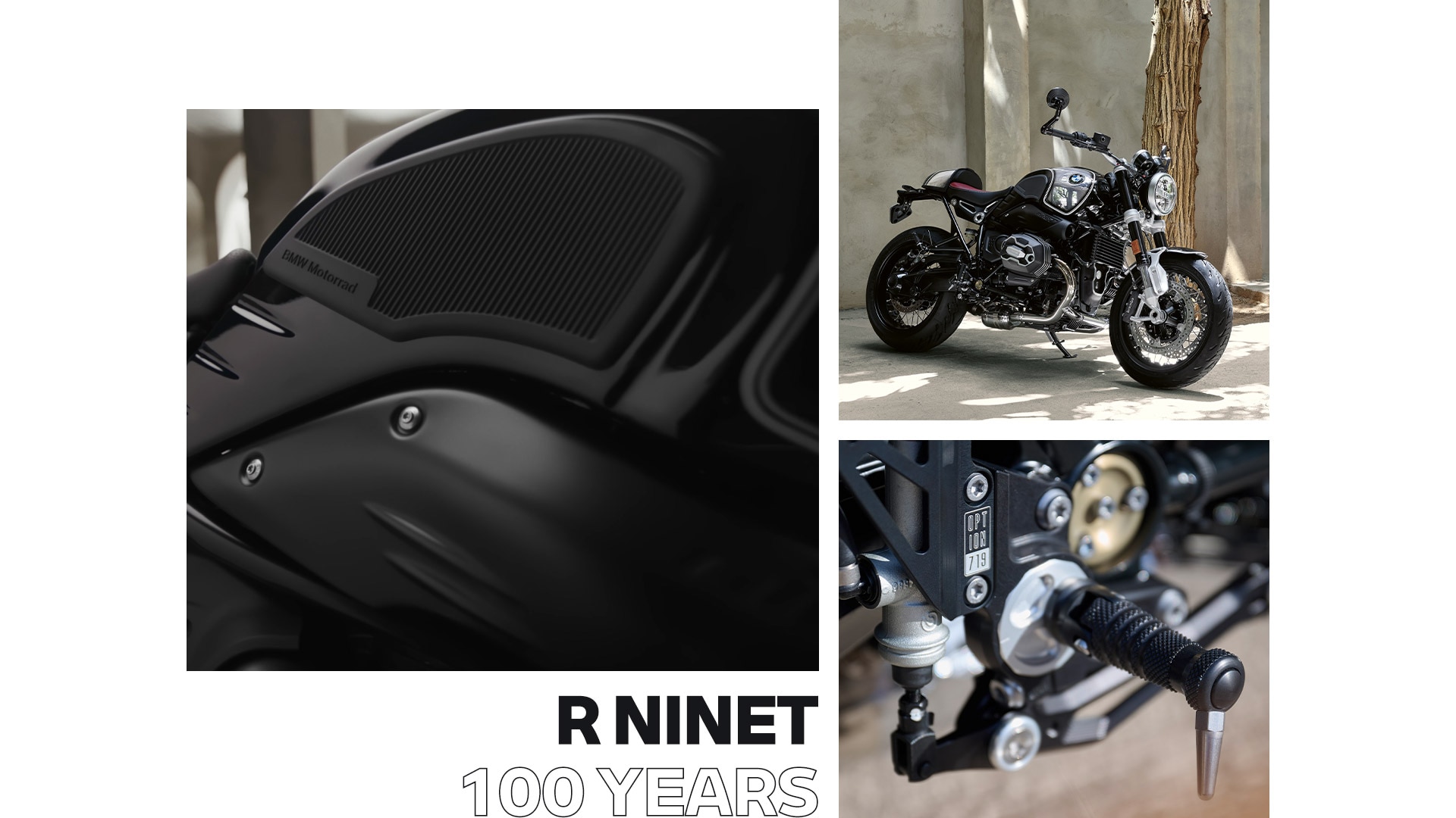 The limited BMW R nineT 100 Years edition model on the 100th anniversary of BMW Motorrad 