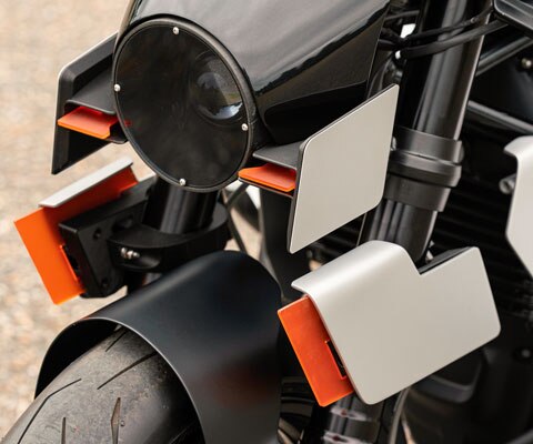 Distinctive and unmistakable: the front of the bike